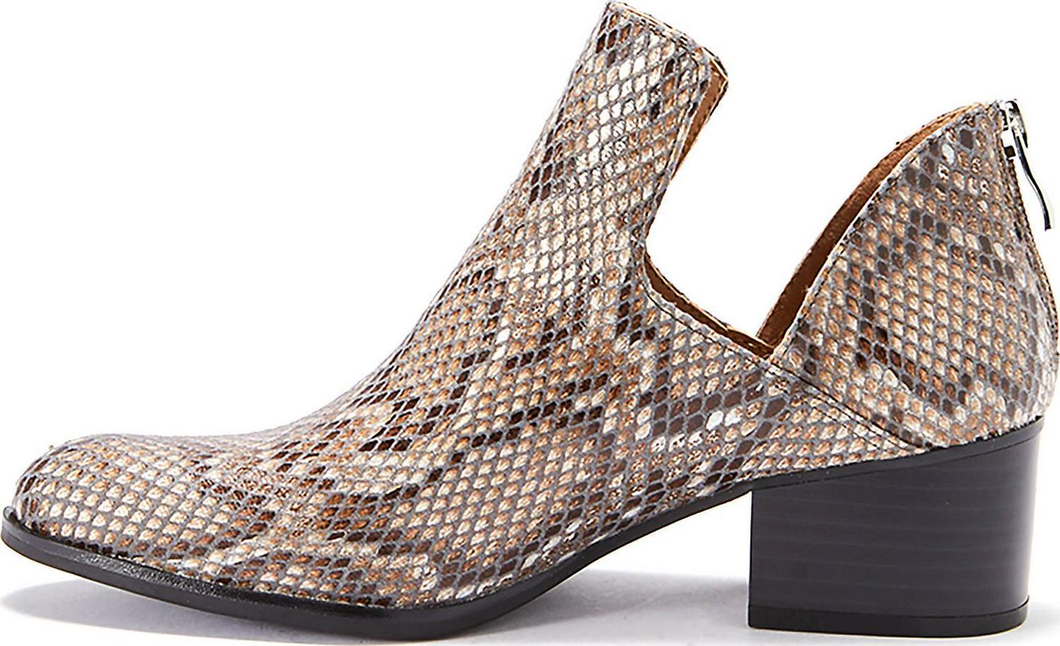 Womens Shoes - Low Heel Snakeskin Style