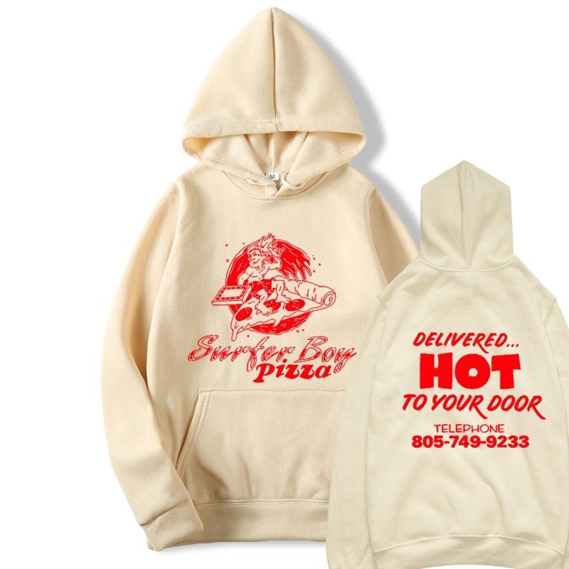 Surfer Boy Pizza Hoodies Stranger Things Pizza Team Argyle Funny Streetwear Tracksuit Men Autumn Winter Hooded Sweatshirts