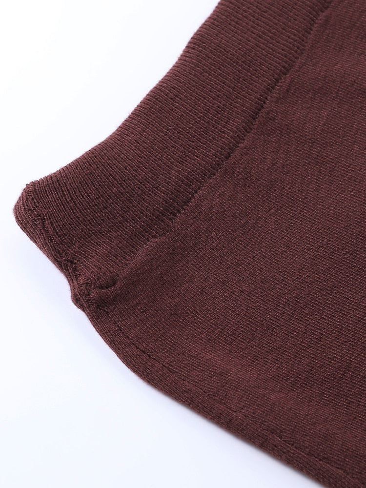 WannaThis Knitting Women Skirts Side Split Brown Solid High Waist Autumn Fashion Skinny Harajuku E-Girl Female Short Skirt 2021