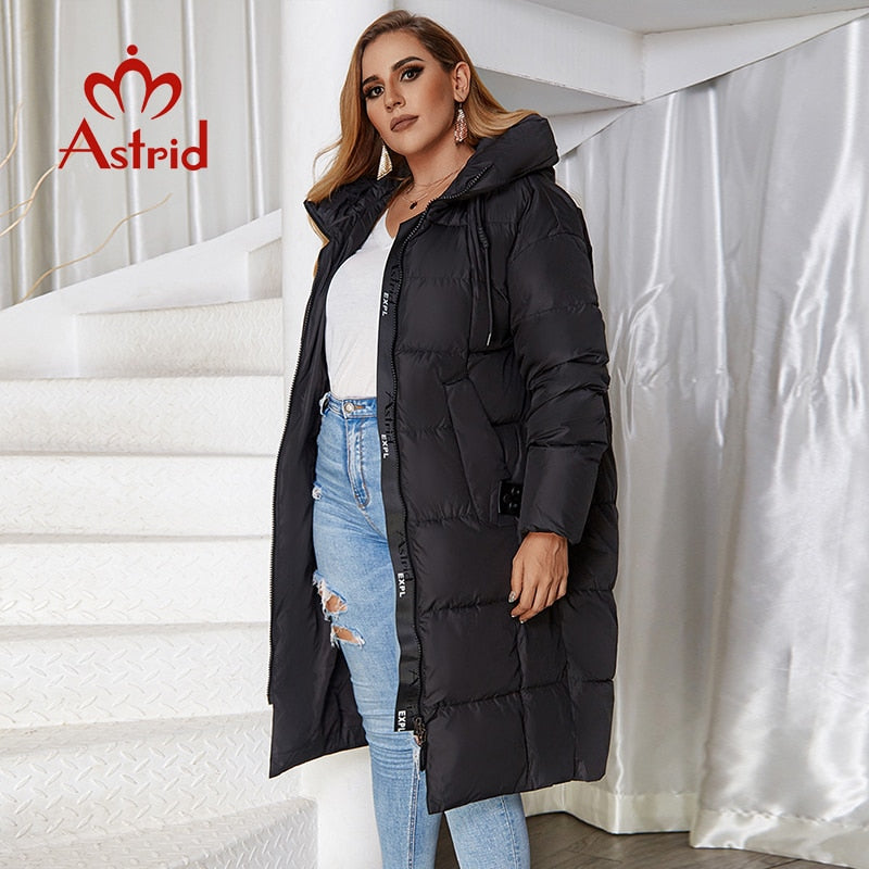 Astrid 2022 Winter new arrival down jacket women loose clothing outerwear quality with hood Plus Size fashion style coat AR-7038