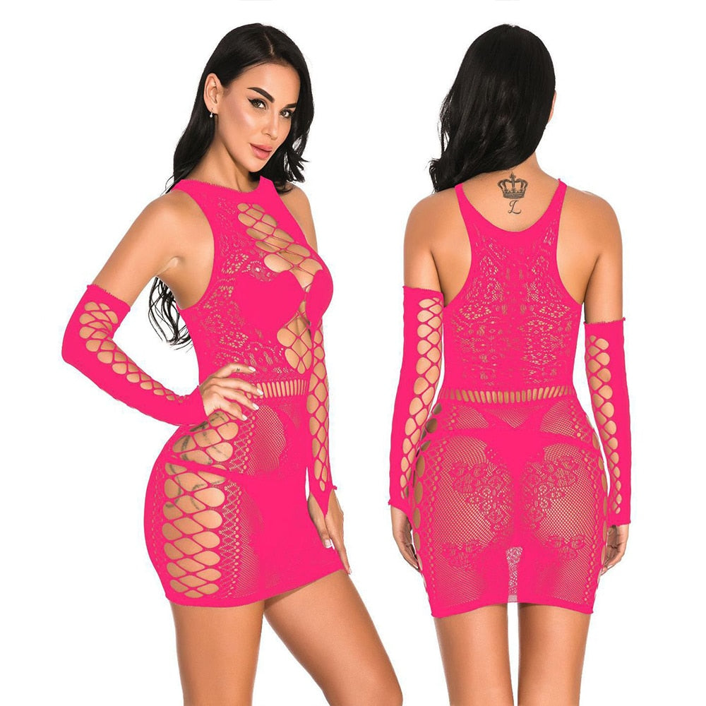 Women&#39;s Plus Size Sexy Lingerie Erotic Babydoll Lingerie Women&#39;s Lace Mesh Tights Stockings Erotic Clothing Sexy Teddy Tights