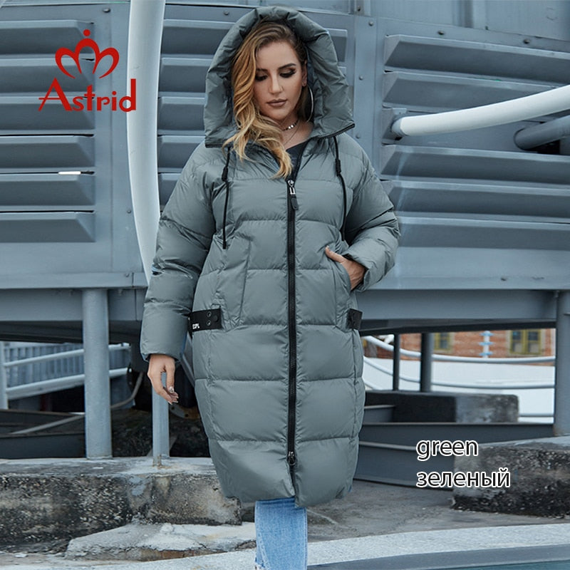 Astrid 2022 Winter new arrival down jacket women loose clothing outerwear quality with hood Plus Size fashion style coat AR-7038