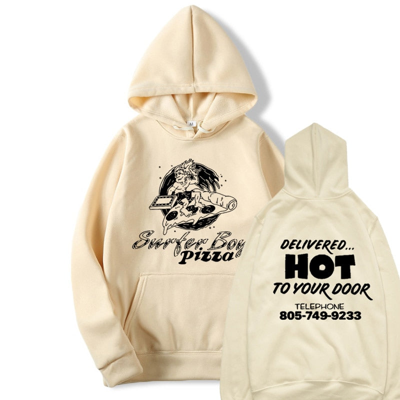 Surfer Boy Pizza Hoodies Stranger Things Pizza Team Argyle Funny Streetwear Tracksuit Men Autumn Winter Hooded Sweatshirts