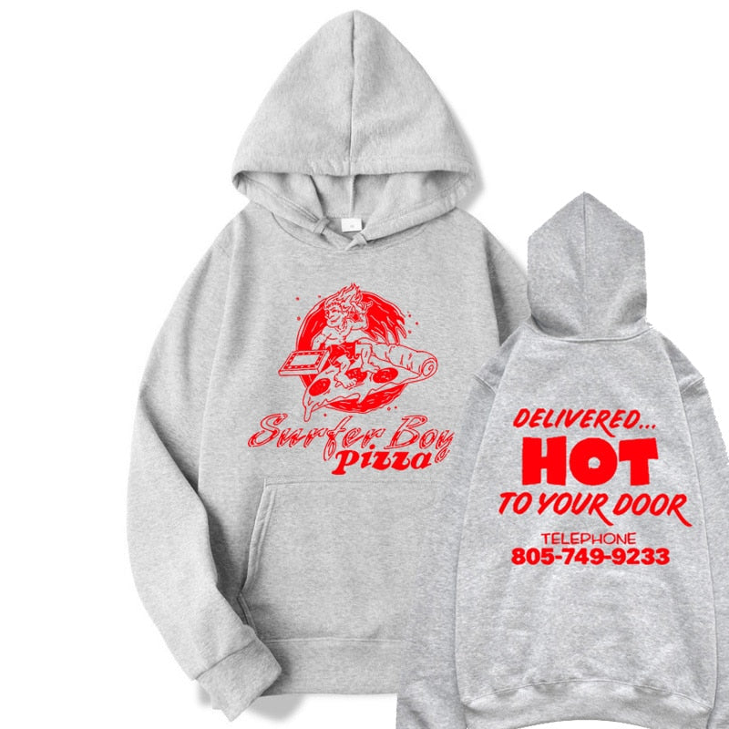 Surfer Boy Pizza Hoodies Stranger Things Pizza Team Argyle Funny Streetwear Tracksuit Men Autumn Winter Hooded Sweatshirts