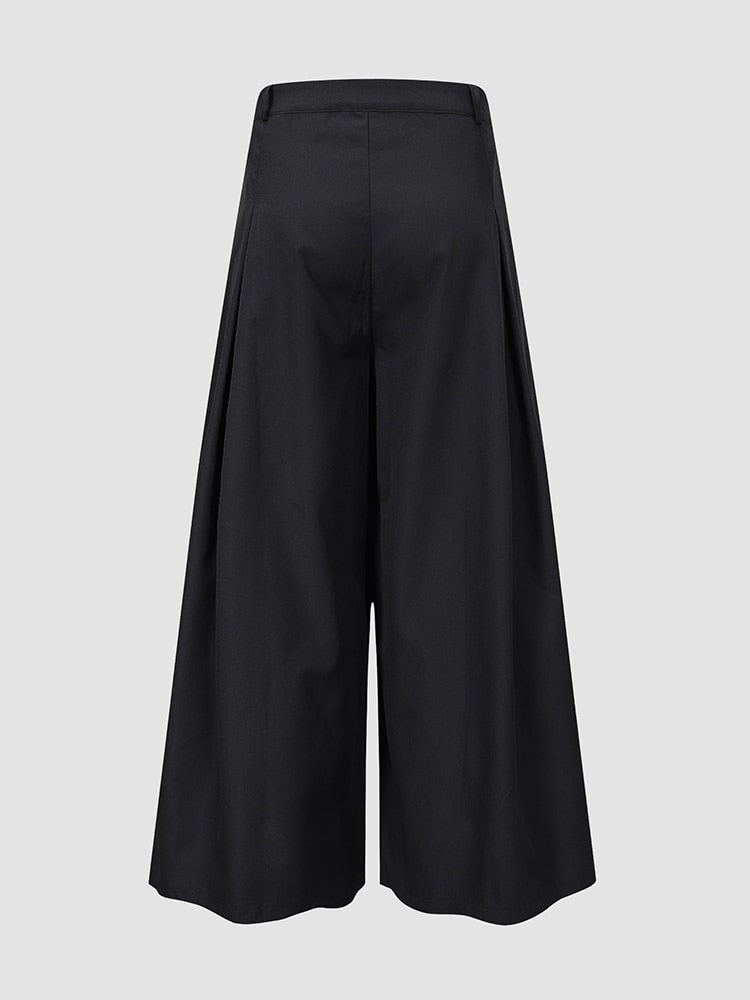 Finjani Plus Size Women's Pants Wide Leg Pants Large Size Loose Trousers Black Baggy Pants High Waist