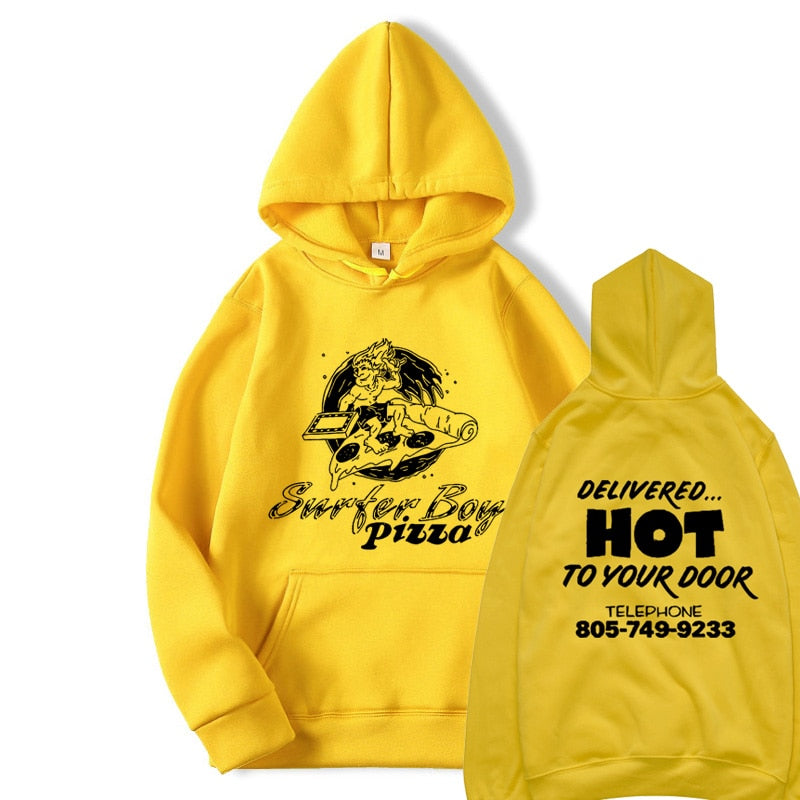 Surfer Boy Pizza Hoodies Stranger Things Pizza Team Argyle Funny Streetwear Tracksuit Men Autumn Winter Hooded Sweatshirts