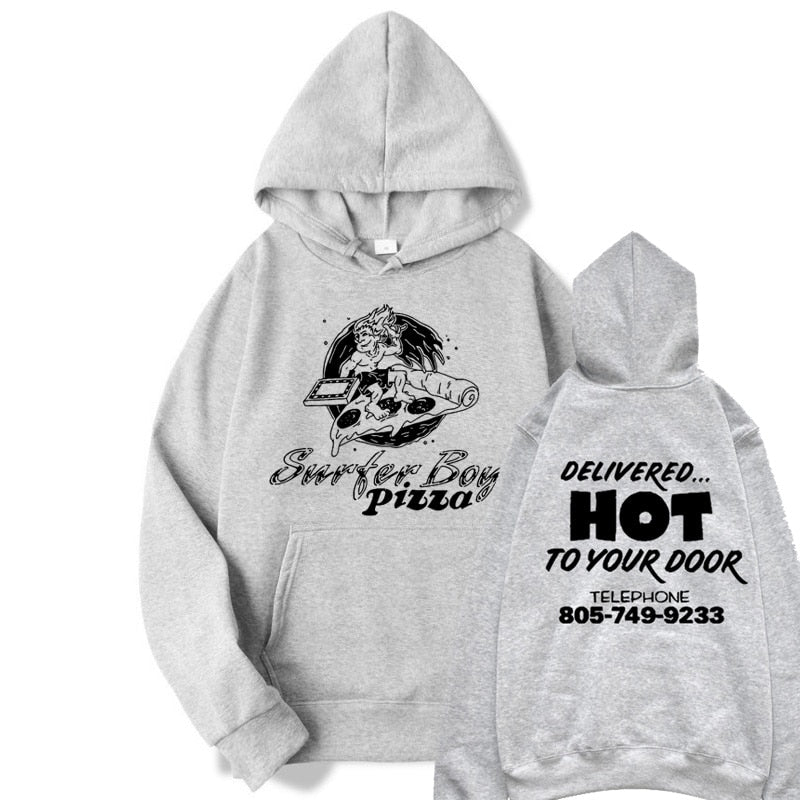 Surfer Boy Pizza Hoodies Stranger Things Pizza Team Argyle Funny Streetwear Tracksuit Men Autumn Winter Hooded Sweatshirts