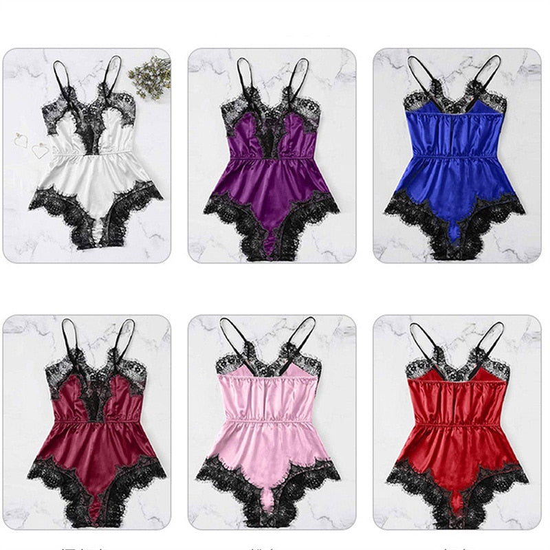 5 Styles Lingerie Sexy Bra Set Women's Sleepwear Sleeveless Strap Lace Trim Satin Cami Tops Pajama Sets Bras Women Brief Sets